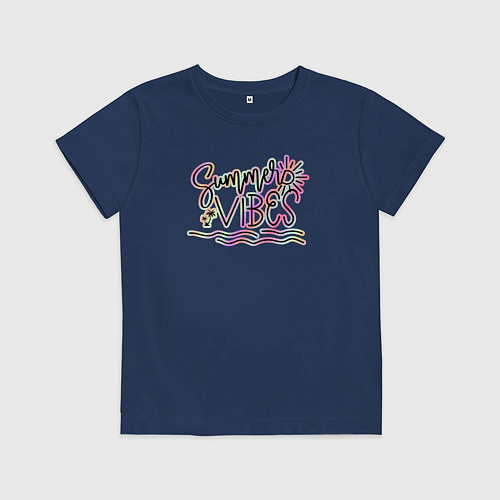 Детская футболка Летний настрой / Тёмно-синий – фото 1