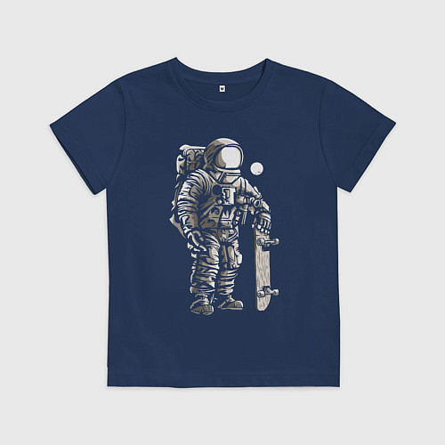 Детская футболка Space skateboarding / Тёмно-синий – фото 1