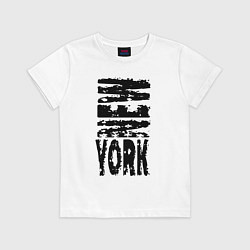 Футболка хлопковая детская New York - USA, цвет: белый