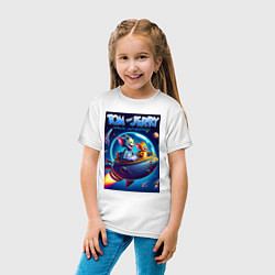 Футболка хлопковая детская Tom and Jerry - space adventure, цвет: белый — фото 2