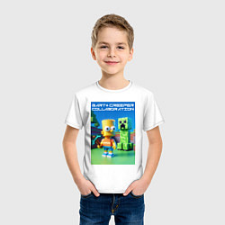 Футболка хлопковая детская Bart and Creeper - collaboration ai art, цвет: белый — фото 2