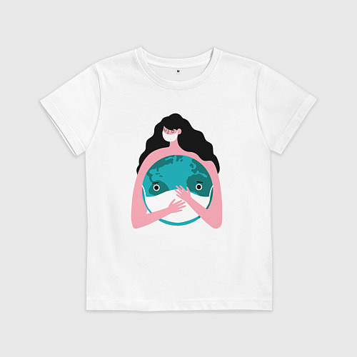 Детская футболка Спасти планету от вируса / Белый – фото 1