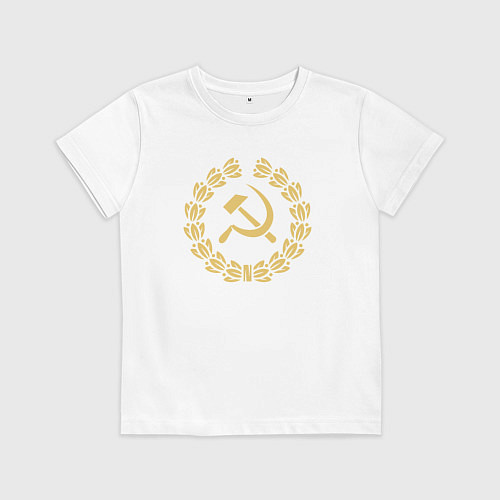 Детская футболка Стиль серпа и молота / Белый – фото 1