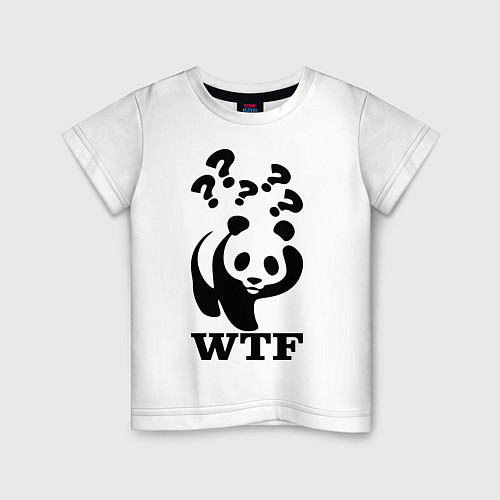 Детская футболка WTF: White panda / Белый – фото 1