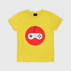 Футболка хлопковая детская Джойстик для игр, цвет: желтый