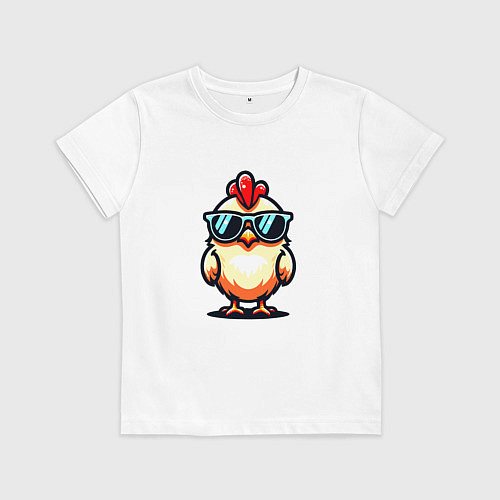Детская футболка Крутая цыпа в очках / Белый – фото 1