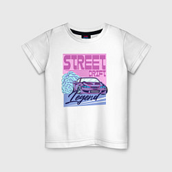 Футболка хлопковая детская Street drift, цвет: белый