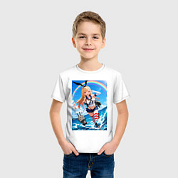 Футболка хлопковая детская Марин Китагава косплей аниме Флотская коллекция, цвет: белый — фото 2