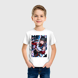 Футболка хлопковая детская Озорная кошка-ниндзя, цвет: белый — фото 2