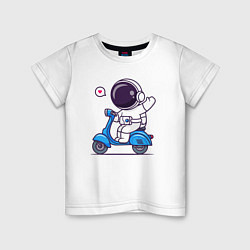 Футболка хлопковая детская Moto spaceman, цвет: белый