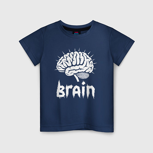 Детская футболка Мозг в сиянии / Тёмно-синий – фото 1