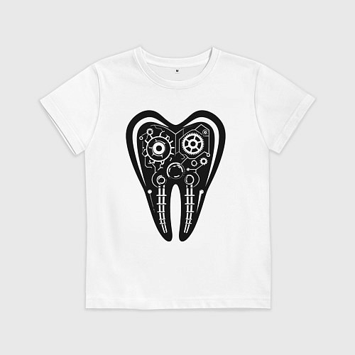Детская футболка Механический зуб / Белый – фото 1