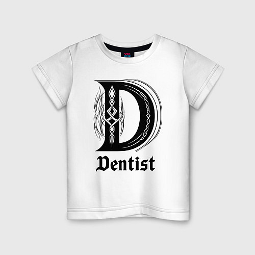 Детская футболка D - dentist / Белый – фото 1