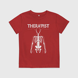 Футболка хлопковая детская Терапевт со скелетом, цвет: красный