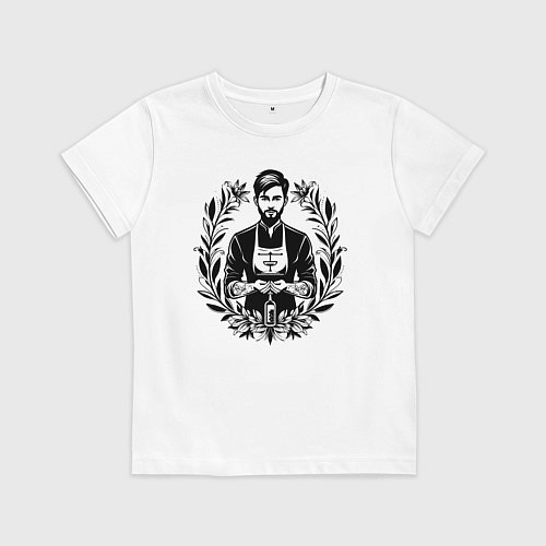 Детская футболка Фармацевт в цветочном ореоле / Белый – фото 1