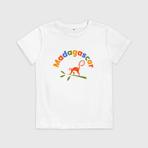 Детская футболка Лемур в Мадагаскаре / Белый – фото 1