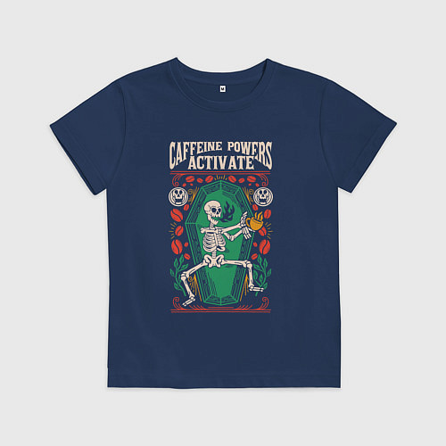 Детская футболка Caffeine powers activate / Тёмно-синий – фото 1