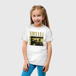 Футболка хлопковая детская Nirvana foto band, цвет: белый — фото 2