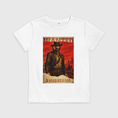 Детская футболка Red dead redemtion постер / Белый – фото 1