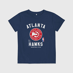 Футболка хлопковая детская Атланта Хокс команда НБА, цвет: тёмно-синий
