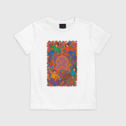 Футболка хлопковая детская Astro психоделический рисунок, цвет: белый
