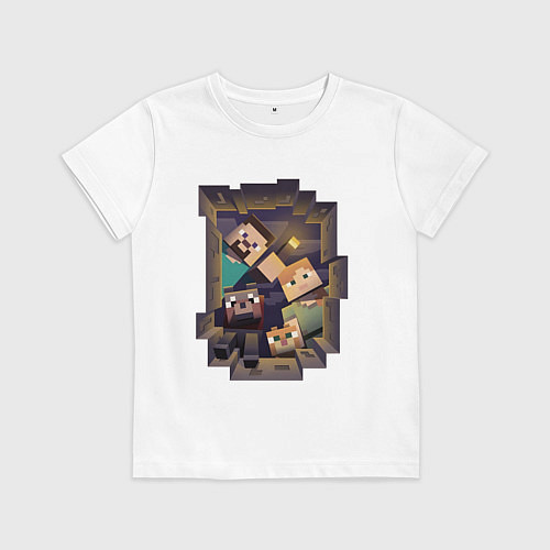 Детская футболка Портал в мир майнкрафта / Белый – фото 1