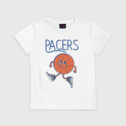 Футболка хлопковая детская Pacers little ball, цвет: белый