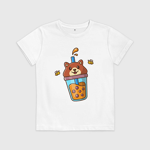 Детская футболка Мишка и медовый напиток / Белый – фото 1