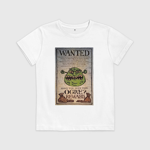 Детская футболка Разыскивается огр / Белый – фото 1