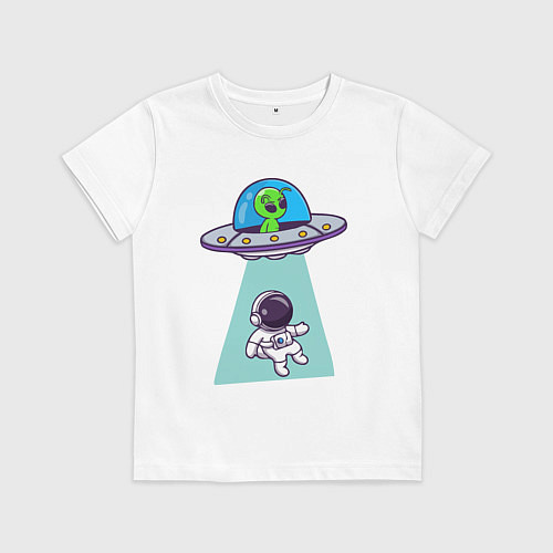 Детская футболка Похищение космонавта / Белый – фото 1