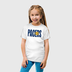 Футболка хлопковая детская Pacers ball, цвет: белый — фото 2