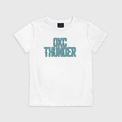 Футболка хлопковая детская OKC Thunder, цвет: белый