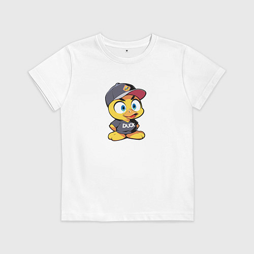 Детская футболка Утёнок в кепке / Белый – фото 1