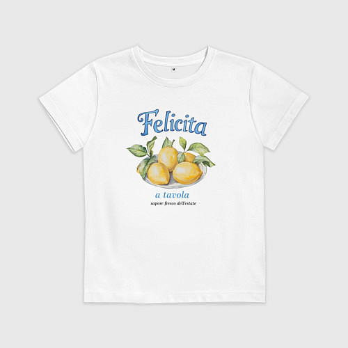 Детская футболка Лимоны на тарелке / Белый – фото 1