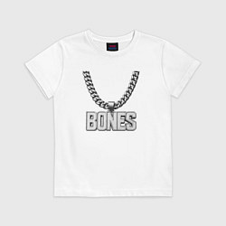 Футболка хлопковая детская Цепь Bones, цвет: белый