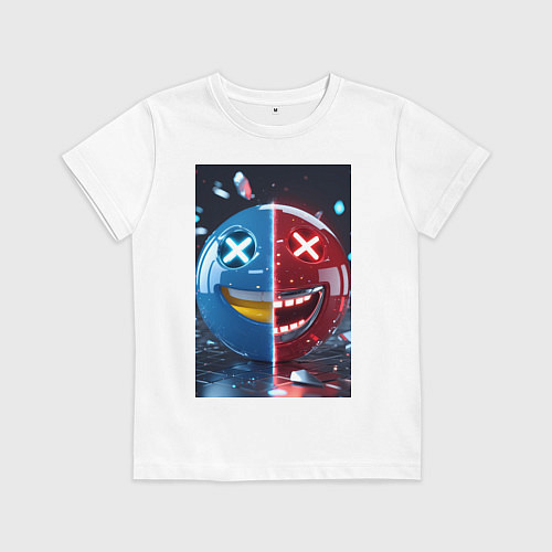 Детская футболка Смайлик твоего настроения / Белый – фото 1