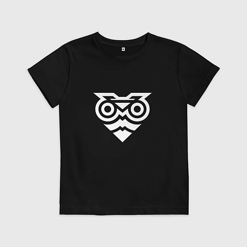 Детская футболка Метафора совы и мотоцикла / Черный – фото 1