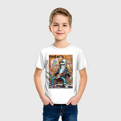 Футболка хлопковая детская Гитарист Бендер - тяжёлый рок, цвет: белый — фото 2