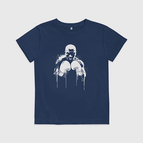 Детская футболка Майк Тайсон белое граффити / Тёмно-синий – фото 1
