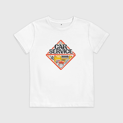 Детская футболка Сервис для авто / Белый – фото 1