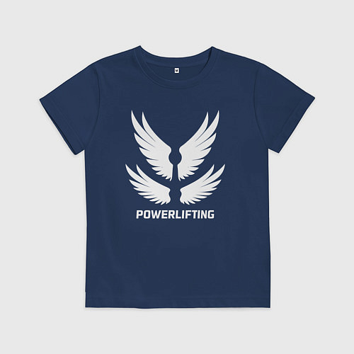 Детская футболка Крылья пауэрлифтинга / Тёмно-синий – фото 1