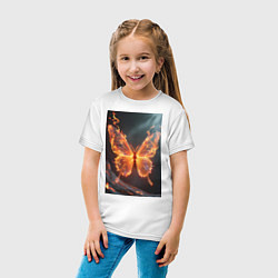 Футболка хлопковая детская Огненная бабочка, цвет: белый — фото 2