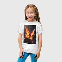 Футболка хлопковая детская Огненная бабочка, цвет: белый — фото 2