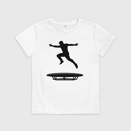 Детская футболка Прыжок на батуте / Белый – фото 1