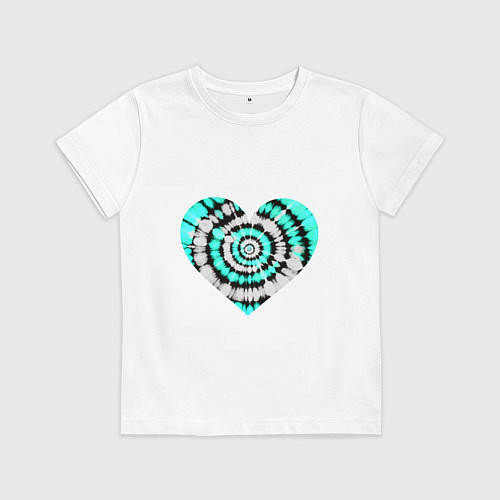 Детская футболка Сердце Тай Дай / Белый – фото 1
