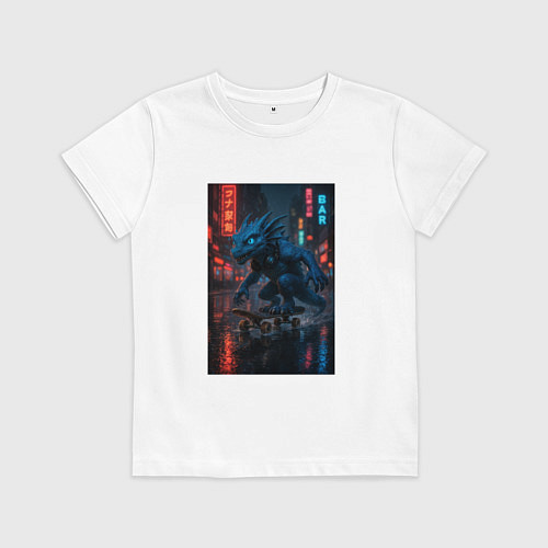 Детская футболка Дракон на Колесах / Белый – фото 1
