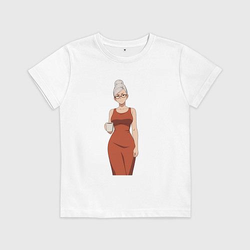 Детская футболка Dandadan Seiko в платье / Белый – фото 1