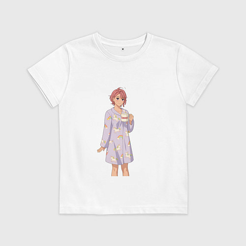 Детская футболка Дандадан кавайная Сиратори Айра / Белый – фото 1