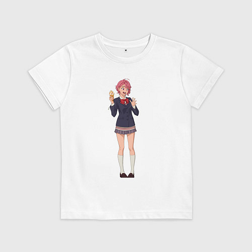 Детская футболка Дандадан Сиратори Айра с мороженым / Белый – фото 1