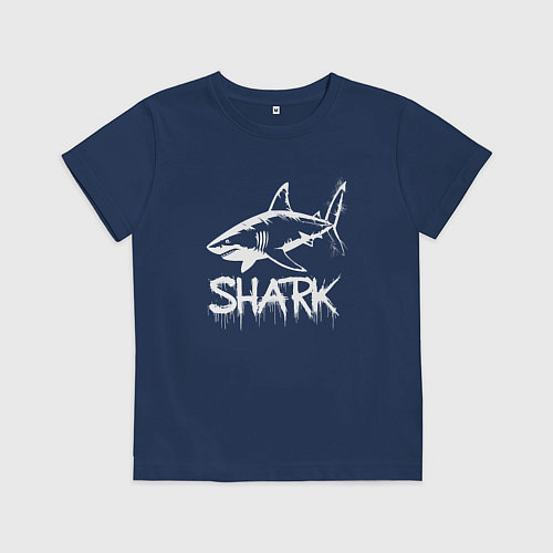 Детская футболка Акула с острыми зубами / Тёмно-синий – фото 1